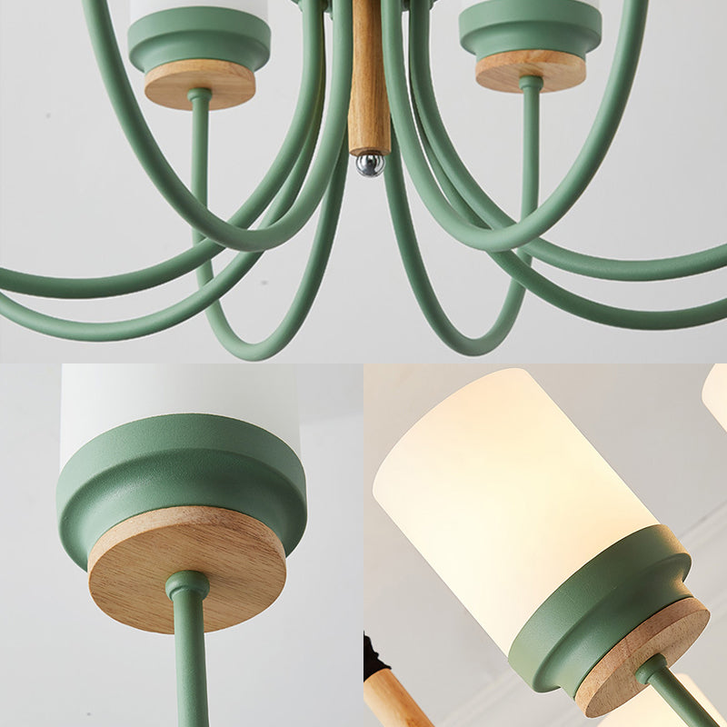 Modern Contemporary Tapered Shade Hanging Chandelier 8 Lights Glass Pendant - Rebooters