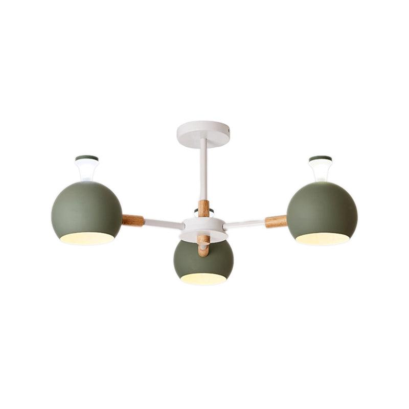 Modern Style Dome Hanging Ceiling Fixture 3 Lights Iron Pendant Light - Rebooters