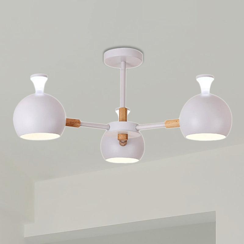 Modern Style Dome Hanging Ceiling Fixture 3 Lights Iron Pendant Light - Rebooters