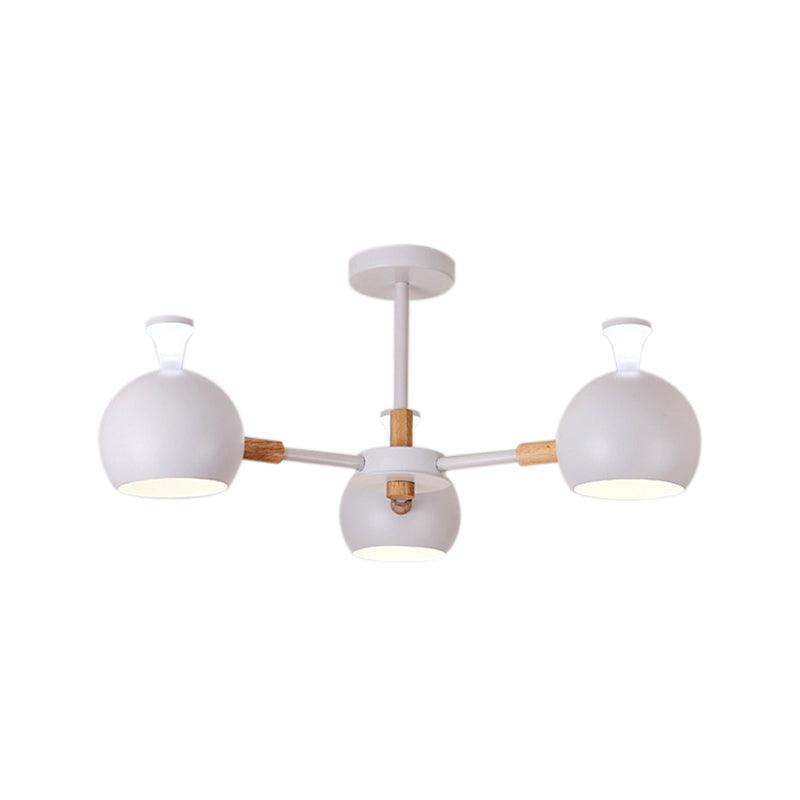 Modern Style Dome Hanging Ceiling Fixture 3 Lights Iron Pendant Light - Rebooters