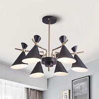 Living Room Horn Shape Pendant Light Fixture Metal Modern Style 6 Heads Hanging Lamp - Rebooters