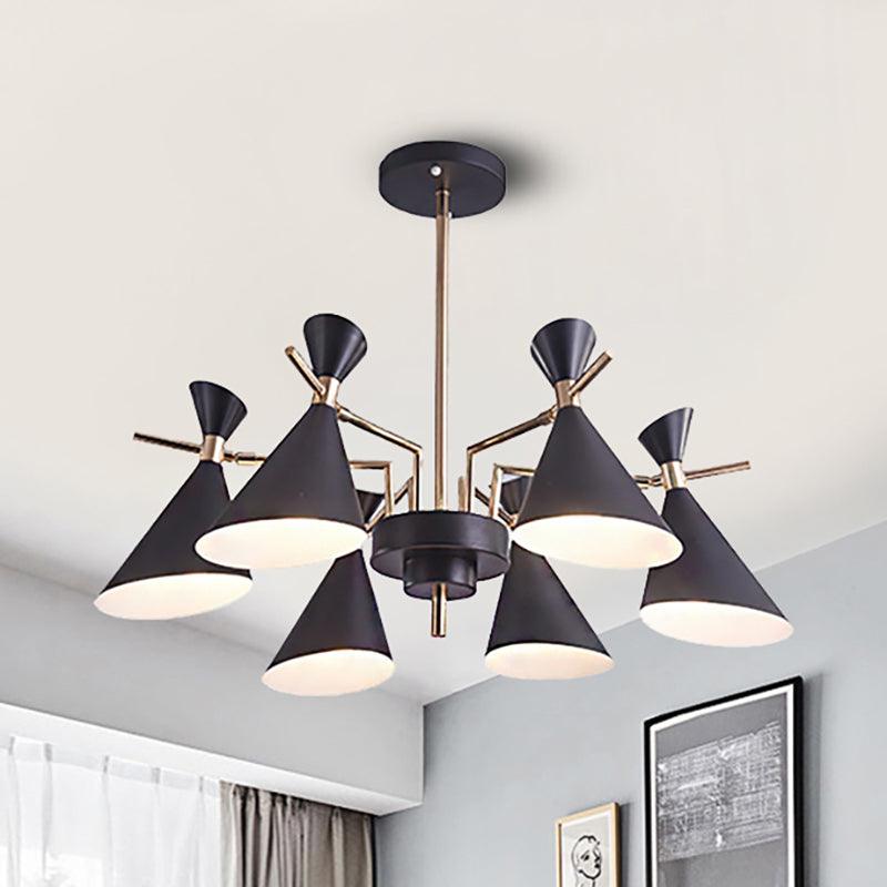 Living Room Horn Shape Pendant Light Fixture Metal Modern Style 6 Heads Hanging Lamp - Rebooters