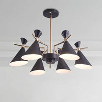 Living Room Horn Shape Pendant Light Fixture Metal Modern Style 6 Heads Hanging Lamp - Rebooters