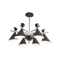 Living Room Horn Shape Pendant Light Fixture Metal Modern Style 6 Heads Hanging Lamp - Rebooters