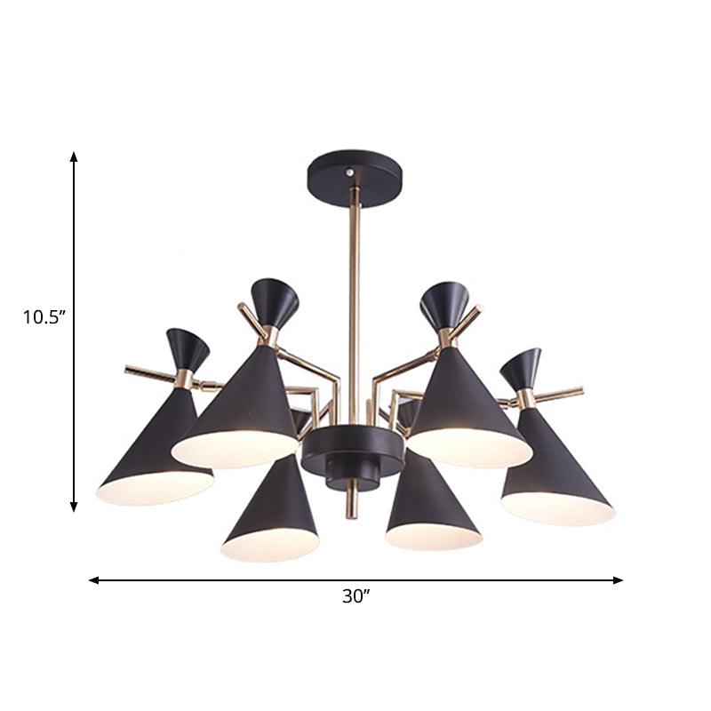 Living Room Horn Shape Pendant Light Fixture Metal Modern Style 6 Heads Hanging Lamp - Rebooters