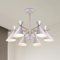 Living Room Horn Shape Pendant Light Fixture Metal Modern Style 6 Heads Hanging Lamp - Rebooters