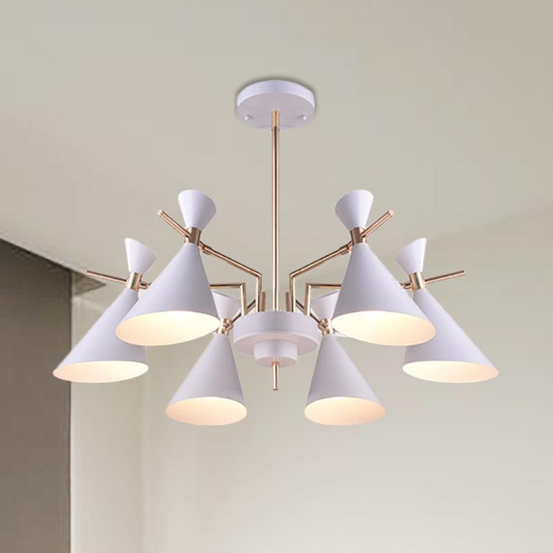Living Room Horn Shape Pendant Light Fixture Metal Modern Style 6 Heads Hanging Lamp - Rebooters