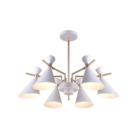 Living Room Horn Shape Pendant Light Fixture Metal Modern Style 6 Heads Hanging Lamp - Rebooters