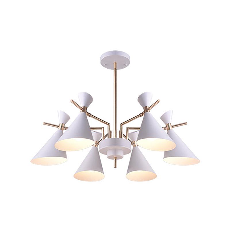 Living Room Horn Shape Pendant Light Fixture Metal Modern Style 6 Heads Hanging Lamp - Rebooters