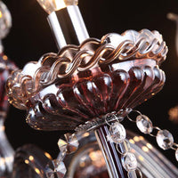 6-Light Candle Chandelier Traditional Clear-Red Crystal Fixture - Rebooters
