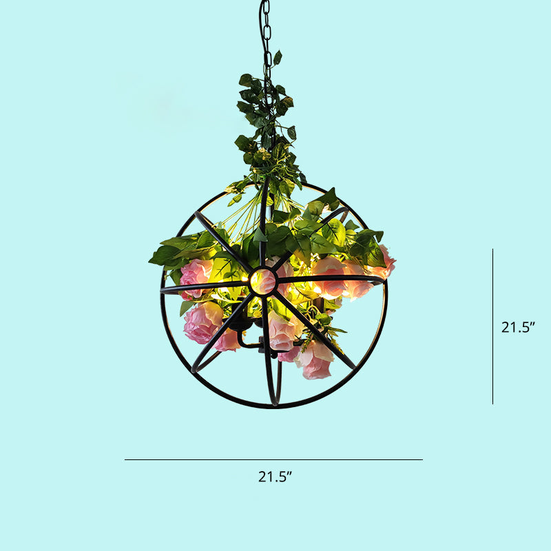 Artificial Plant Restaurant Chandelier Metal Suspension Lighting - Rebooters