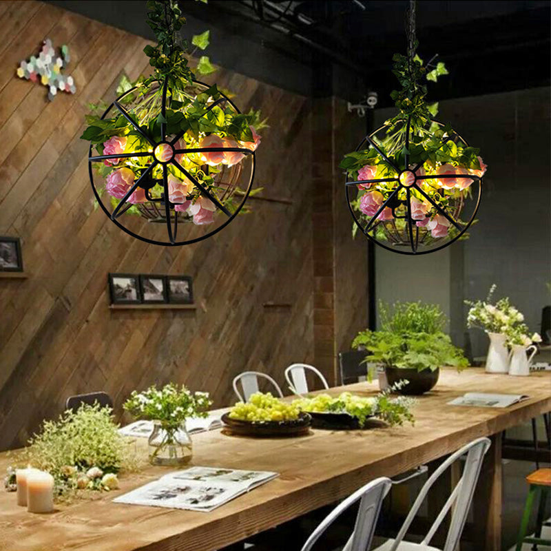 Artificial Plant Restaurant Chandelier Metal Suspension Lighting - Rebooters