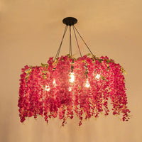 Artificial Flower Chandelier Lighting Art Deco Metal Ceiling Light - Rebooters