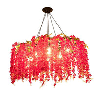 Artificial Flower Chandelier Lighting Art Deco Metal Ceiling Light - Rebooters
