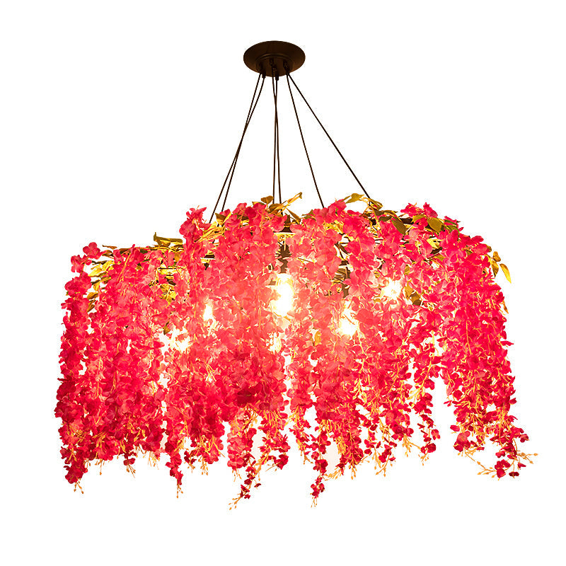 Artificial Flower Chandelier Lighting Art Deco Metal Ceiling Light - Rebooters