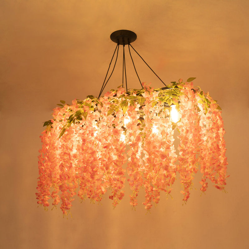 Artificial Flower Chandelier Lighting Art Deco Metal Ceiling Light - Rebooters