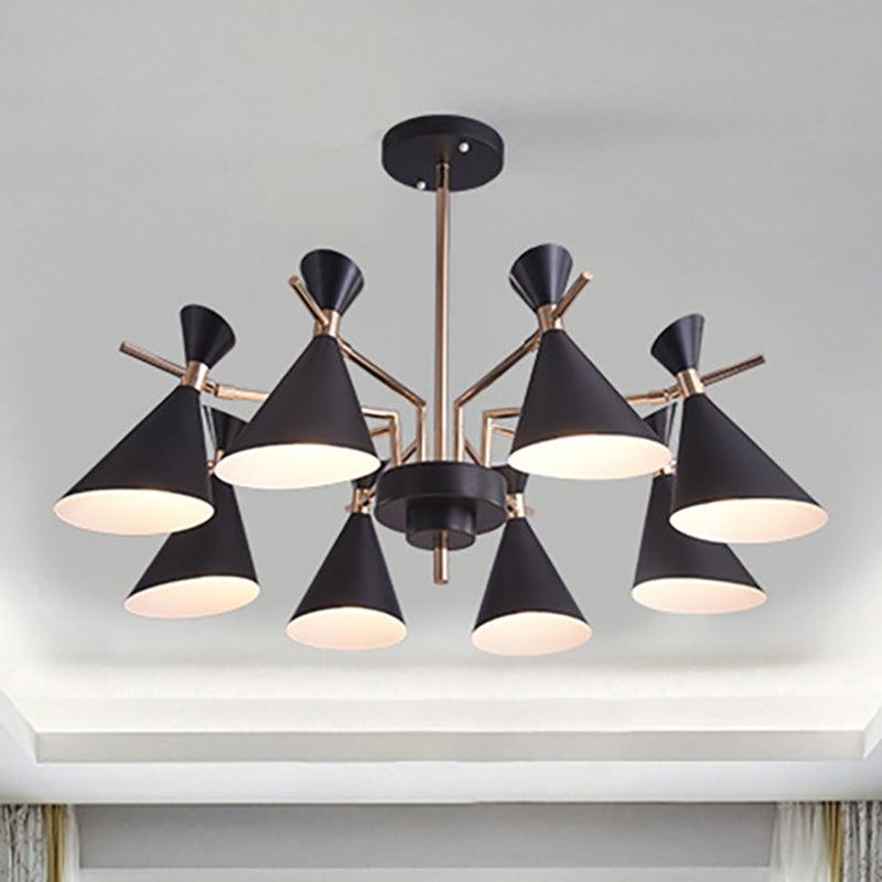 Metal Horn Shade Hanging Lamp 8 Lights Modern Pendant - Rebooters