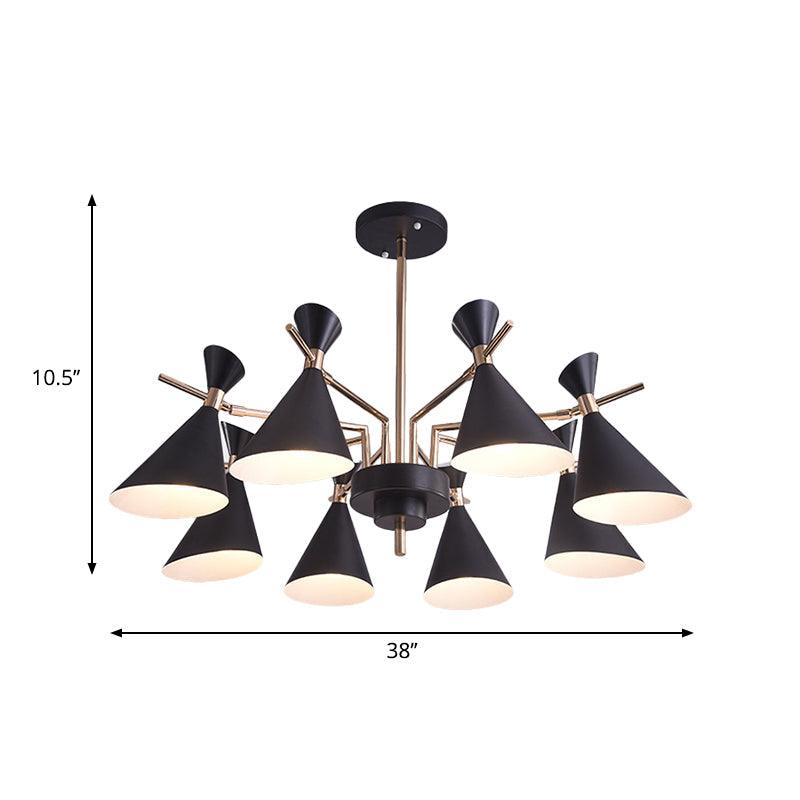 Metal Horn Shade Hanging Lamp 8 Lights Modern Pendant - Rebooters