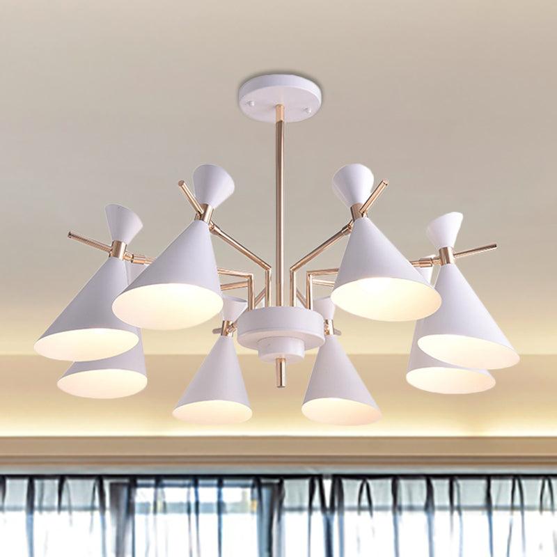 Metal Horn Shade Hanging Lamp 8 Lights Modern Pendant - Rebooters