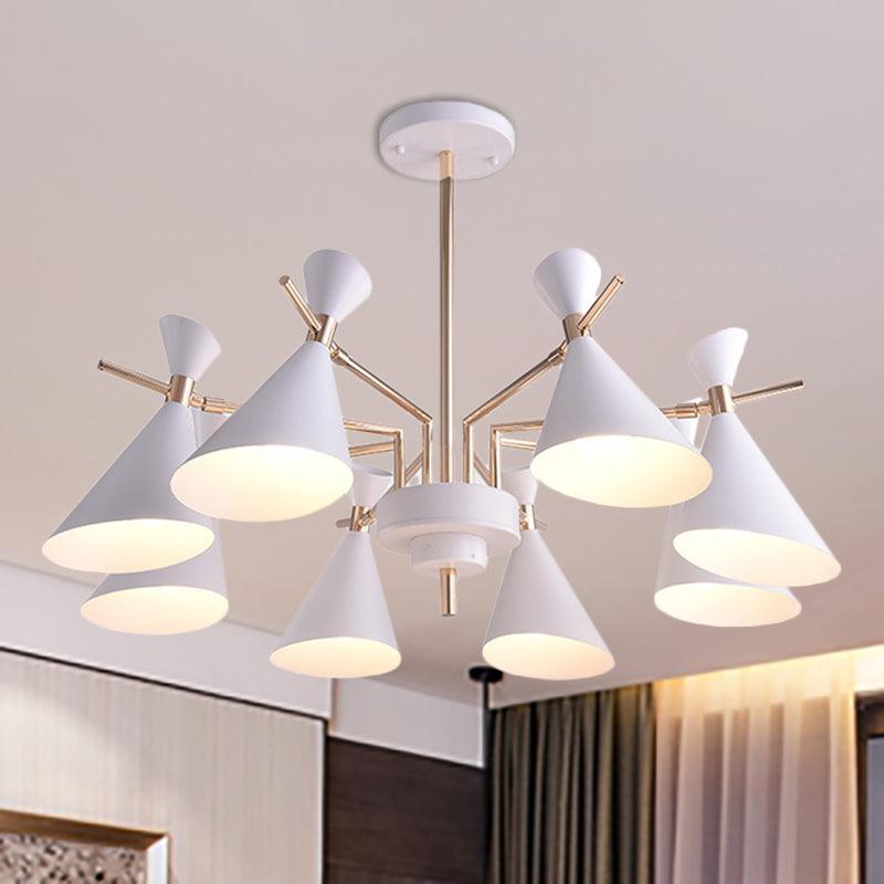 Metal Horn Shade Hanging Lamp 8 Lights Modern Pendant - Rebooters