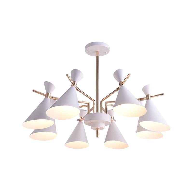 Metal Horn Shade Hanging Lamp 8 Lights Modern Pendant - Rebooters