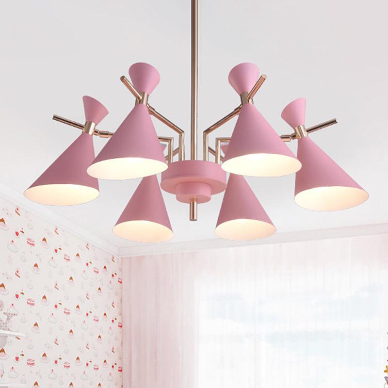 Bedroom Horn Shape Hanging Ceiling Lamp Modern 6 Lights Chandelier - Rebooters