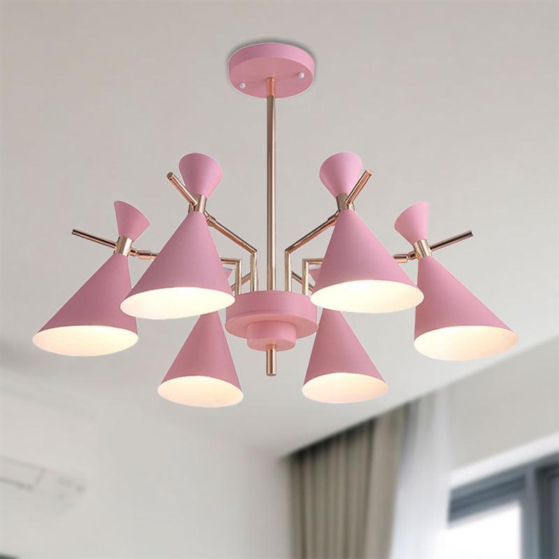 Bedroom Horn Shape Hanging Ceiling Lamp Modern 6 Lights Chandelier - Rebooters