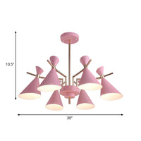 Bedroom Horn Shape Hanging Ceiling Lamp Modern 6 Lights Chandelier - Rebooters
