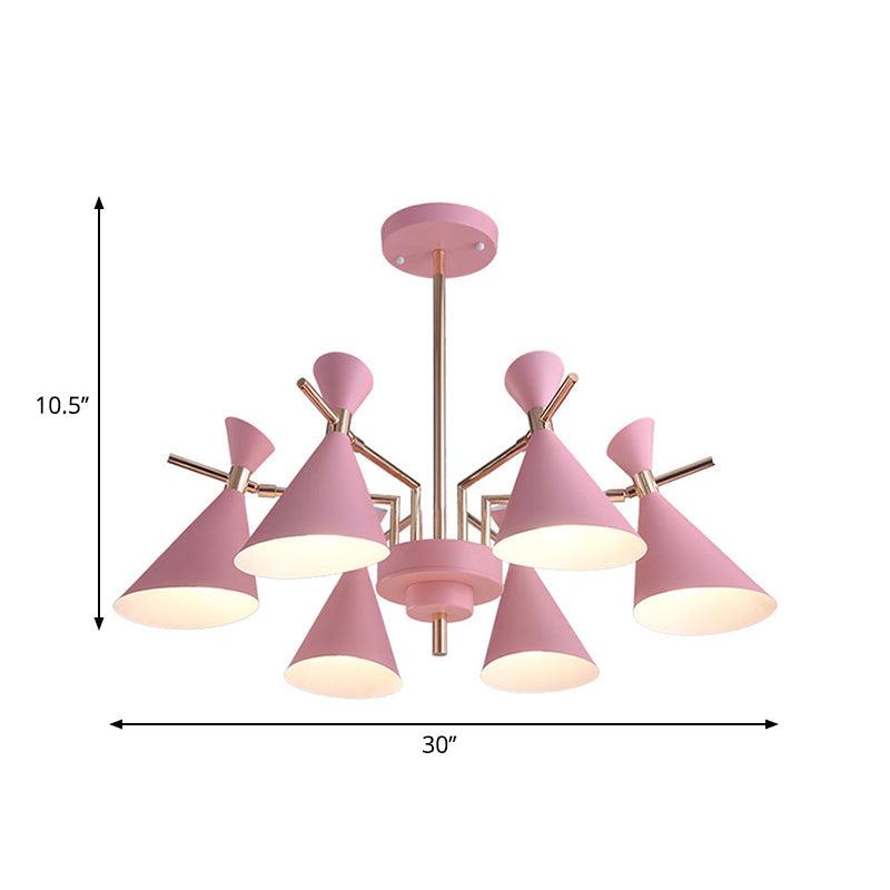 Bedroom Horn Shape Hanging Ceiling Lamp Modern 6 Lights Chandelier - Rebooters