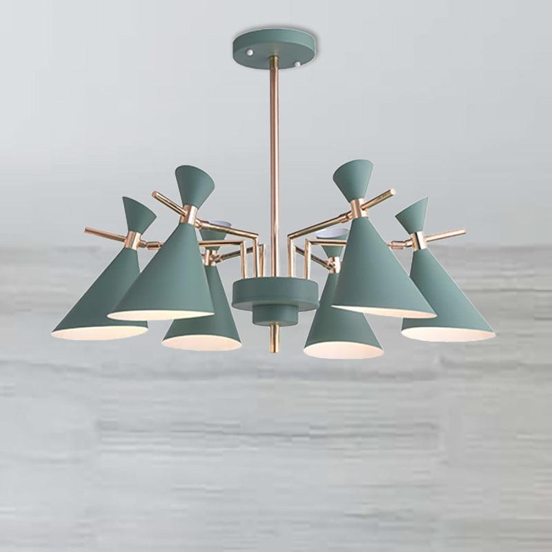 Bedroom Horn Shape Hanging Ceiling Lamp Modern 6 Lights Chandelier - Rebooters