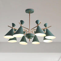 Metal Cone Shade Hanging Light 8 Lights Nordic Pendant Fixture - Rebooters