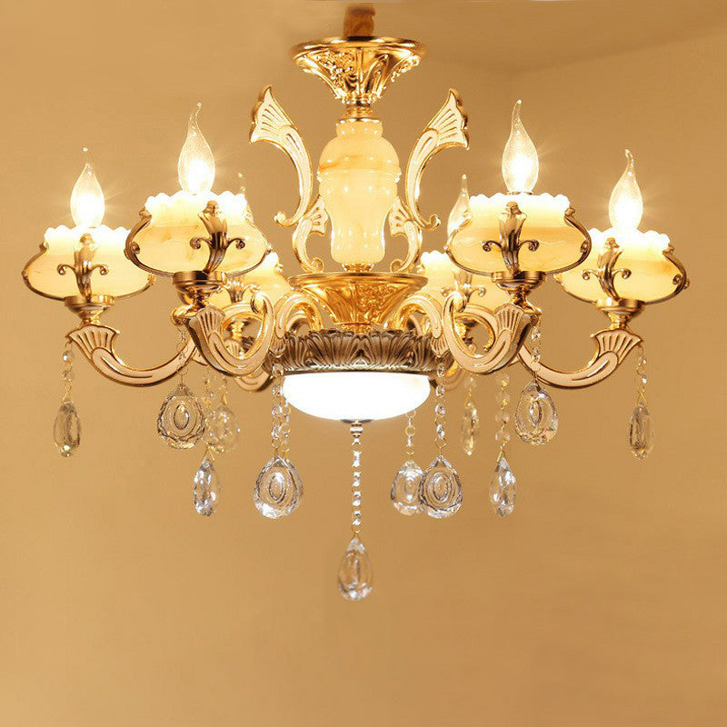 White Faux Candle Chandelier Light Traditional Frosted Glass - Rebooters