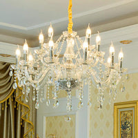 Baroque Candelabra Chandelier Clear Crystal Pendant Light - Rebooters