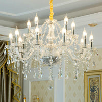 Baroque Candelabra Chandelier Clear Crystal Pendant Light - Rebooters