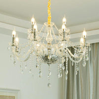 Baroque Candelabra Chandelier Clear Crystal Pendant Light - Rebooters