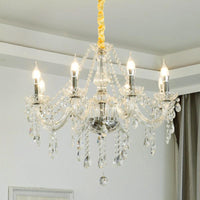 Baroque Candelabra Chandelier Clear Crystal Pendant Light - Rebooters
