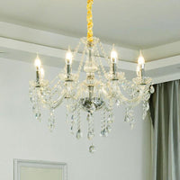 Baroque Candelabra Chandelier Clear Crystal Pendant Light - Rebooters