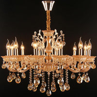 Amber Glass Candle Chandelier Lamp Traditional Light in Gold - Rebooters
