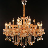 Amber Glass Candle Chandelier Lamp Traditional Light in Gold - Rebooters