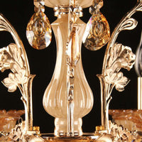 Amber Glass Candle Chandelier Lamp Traditional Light in Gold - Rebooters