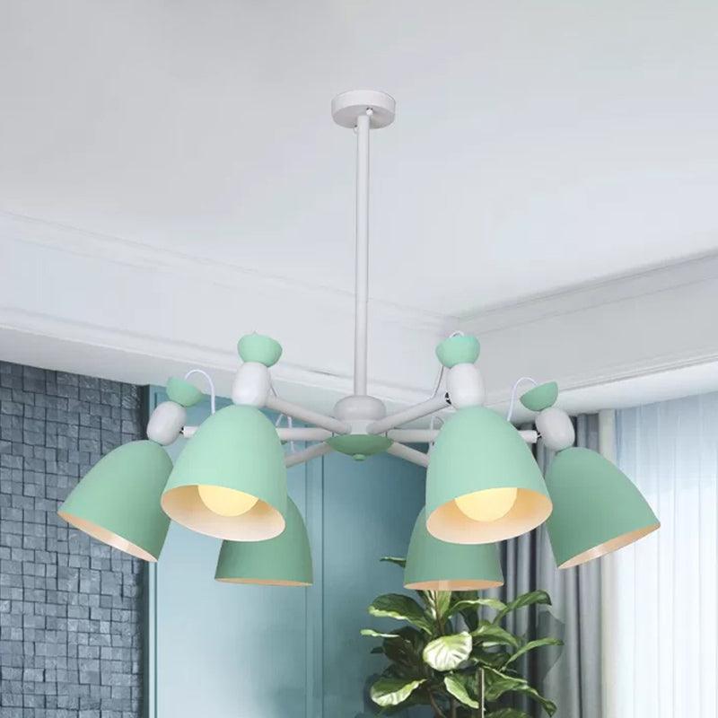 6 Lights Domed Ceiling Pendant Nordic Metal Chandelier - Rebooters