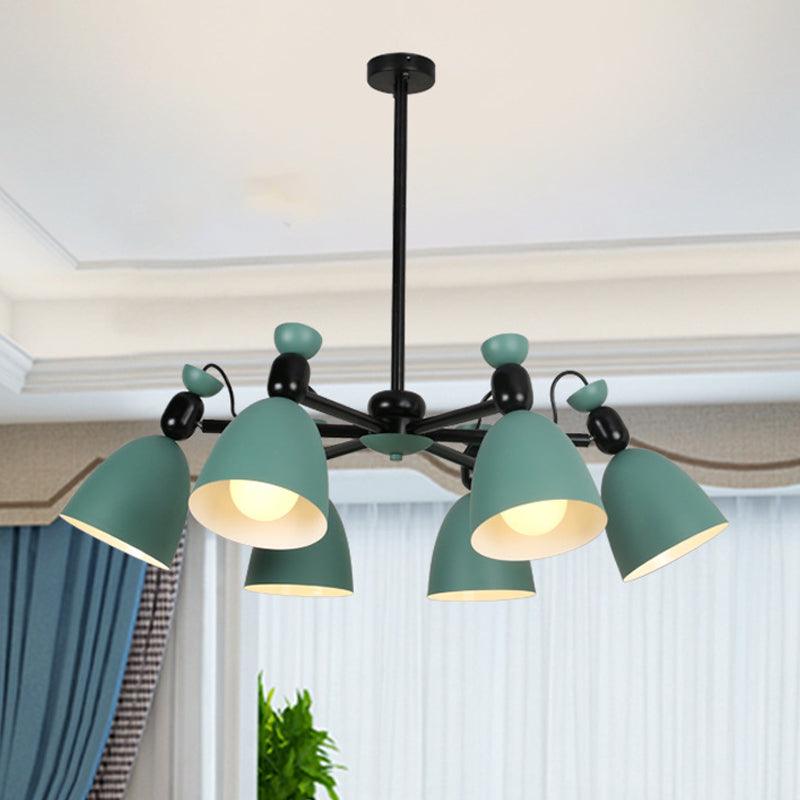 6 Lights Domed Ceiling Pendant Nordic Metal Chandelier - Rebooters