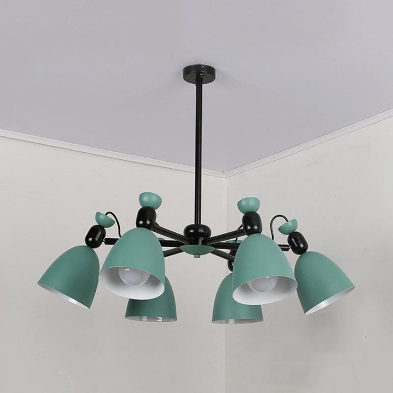 6 Lights Domed Ceiling Pendant Nordic Metal Chandelier - Rebooters