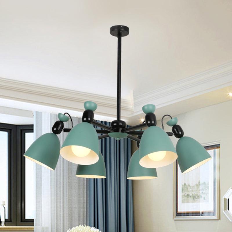 6 Lights Domed Ceiling Pendant Nordic Metal Chandelier - Rebooters
