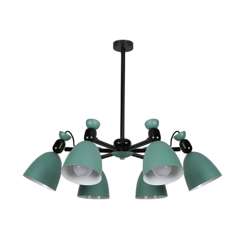 6 Lights Domed Ceiling Pendant Nordic Metal Chandelier - Rebooters