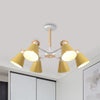 Rotatable Cone Living Room Chandelier Metal 6 Lights Macaron Loft - Rebooters