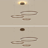 Aluminum Loop Shaped Chandelier Artistic Coffee LED Light - Rebooters