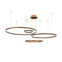 Aluminum Loop Shaped Chandelier Artistic Coffee LED Light - Rebooters