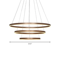 3-Loop Acrylic Pendant Chandelier Minimalistic Coffee LED Light - Rebooters