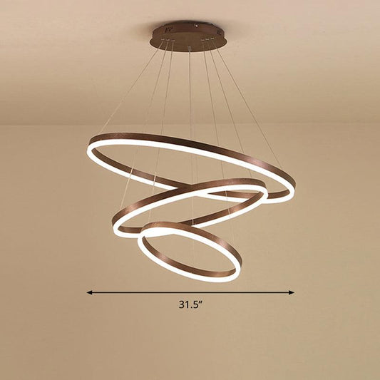 Acrylic Loop Shaped Chandelier Minimalist Elegant Coffee Light - Rebooters